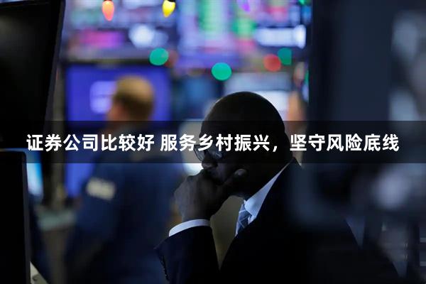 证券公司比较好 服务乡村振兴，坚守风险底线